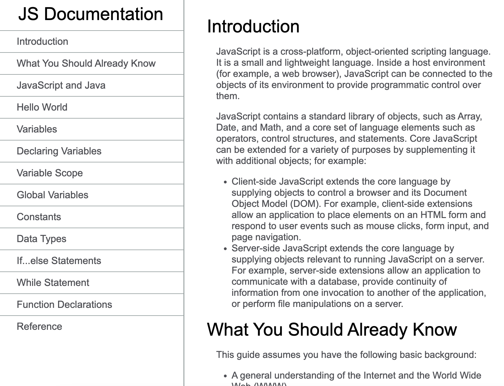 Techincal Documentation Page